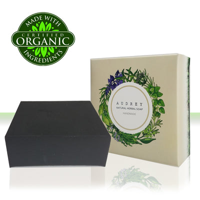 Bamboo Charcoal Audrey Handmade Natural Bath Soap | 오드리 천연 대나무 숯 한방비누