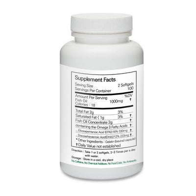 Prince Fish Oil Concentrated with Omega-3 Fatty Acids 100 Softgels | 프린스  피쉬오일 오메가3 소프트젤 100정