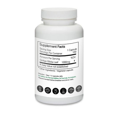 Prince 100% Pure Natural - Ginkgo Biloba Leaf Powder Capsules | 프린스 은행나무잎 캡슐