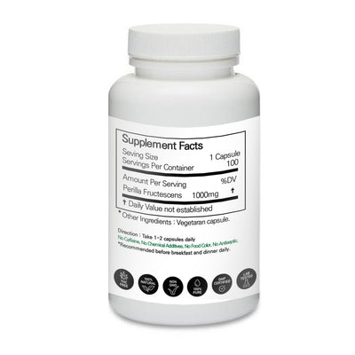 Prince 100% Pure Natural - Perilla Frutescens (Perillae Folium) Powder Capsules | 프린스 자소엽 (차조기) 캡슐