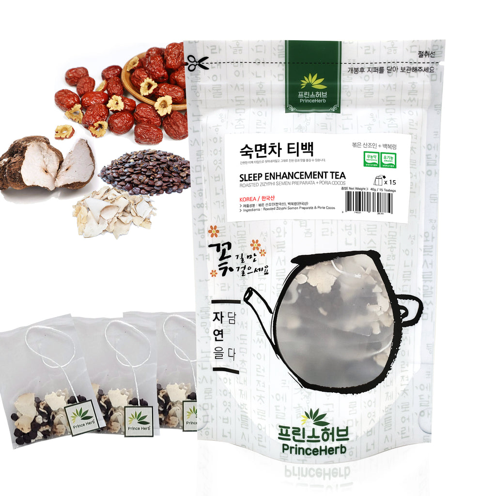 SLEEP ENHANCEMENT TEA (Roasted Zizyphi Semen Preparata, Poria Cocos) | [한국산] 숙면차 (볶은 산조인, 백복령) 티백