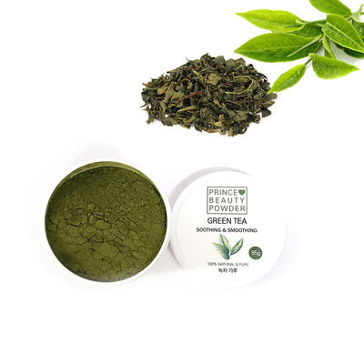 Prince Natural Beauty GREEN TEA Powder For Facial Mask | [한국산] 프린스 천연 미용 녹차 마사지 팩 가루