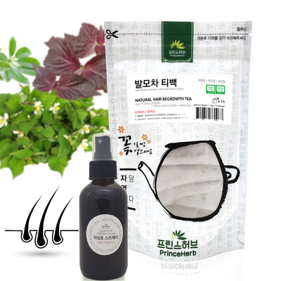 Hair Restoration SET 100% Natural Hair Restoration Spray + Tea | [한국산] 발모세트 (발모차, 발모팩)
