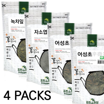 HAIR RESTORATION BULK TEA SET  (Houttuynia Cordata, Perilla Frutescens, Green Tea) | [한국산] 발모차 세트 (어성초, 자소엽, 녹차)