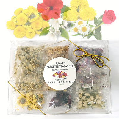 100% Natural Assorted 6 Flowers 12 pcs Teabag Tea Set | 6종 꽃 티백차 선물 세트