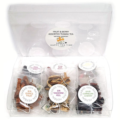100% Natural Assorted 6 Fruits & Berries 12 pcs Teabag Tea Set | 6종 과일 & 베리 티백차 선물 세트