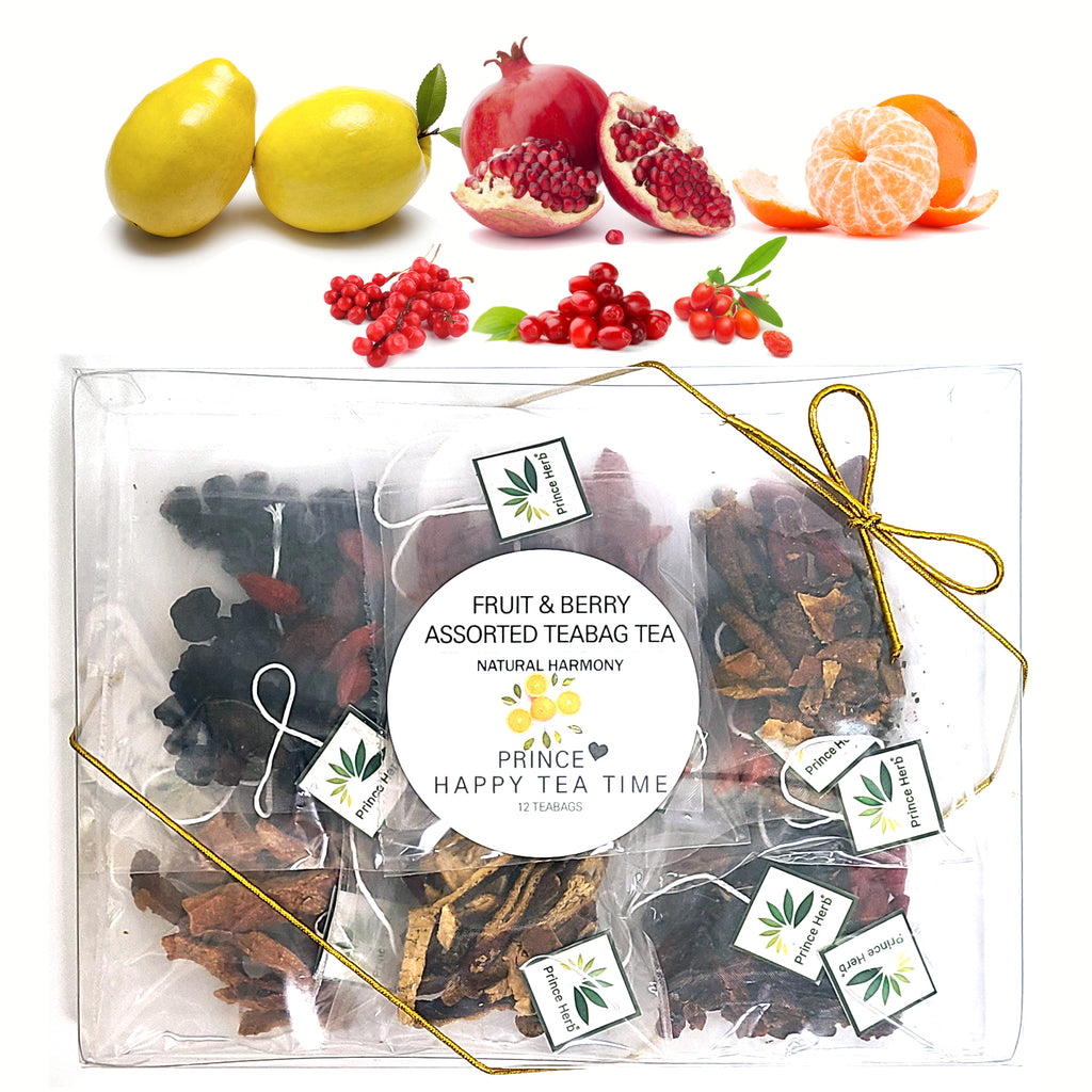 100% Natural Assorted 6 Fruits & Berries 12 pcs Teabag Tea Set | 6종 과일 & 베리 티백차 선물 세트